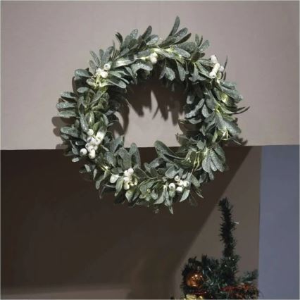 LED-joulukranssi 25xLED/3xAA, halkaisija 35 cm