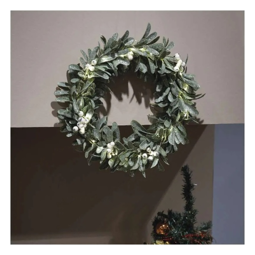 LED-joulukranssi 25xLED/3xAA, halkaisija 35 cm