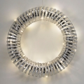 LED-joulukranssi 30xLED/3xAA halkaisija 40 cm lämmin valkoinen kranssi/hopea