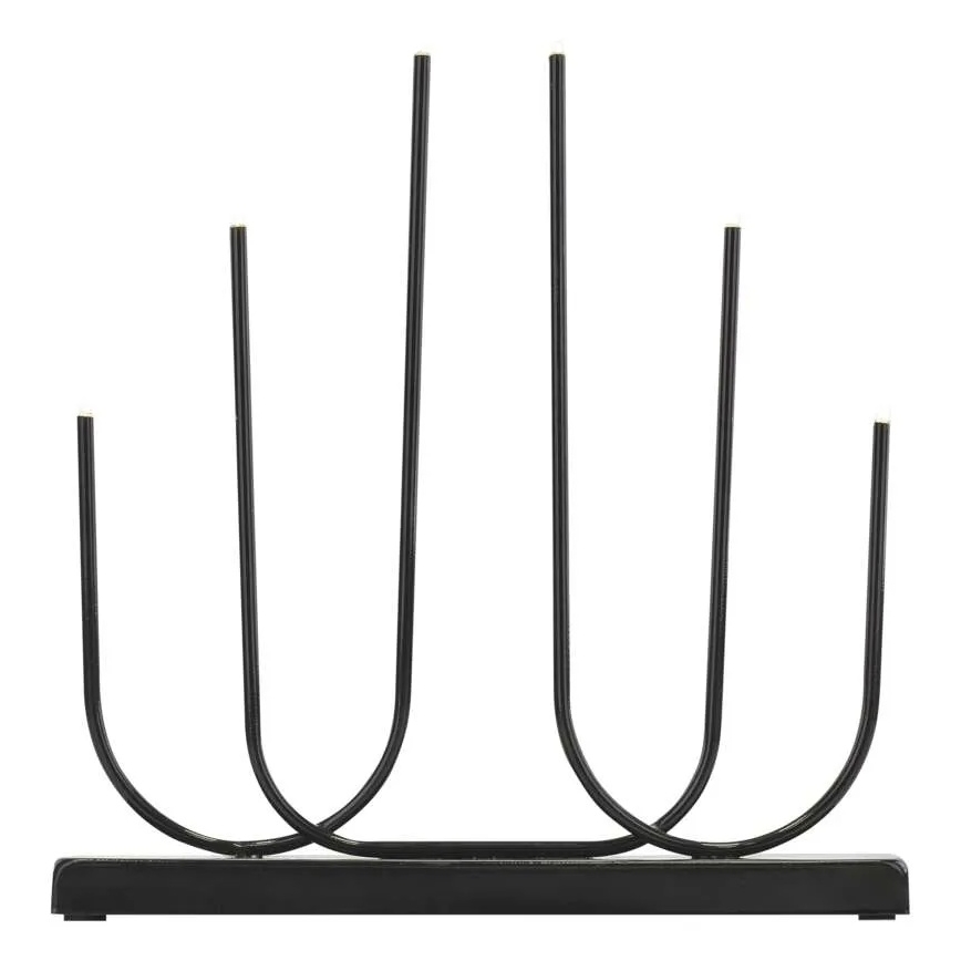 LED-joulukynttelikkö 6xLED/2xAA musta