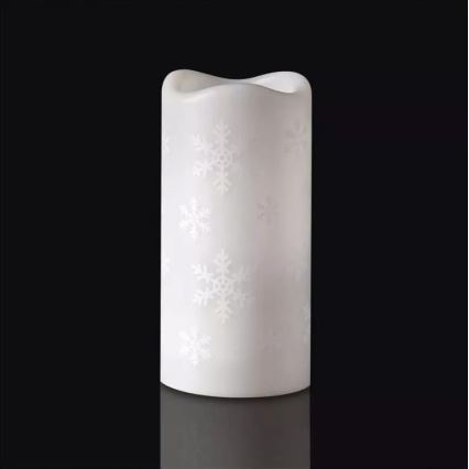 LED joulukynttilä LED/3xAAA lumihiutaleet kylmän valkoiset