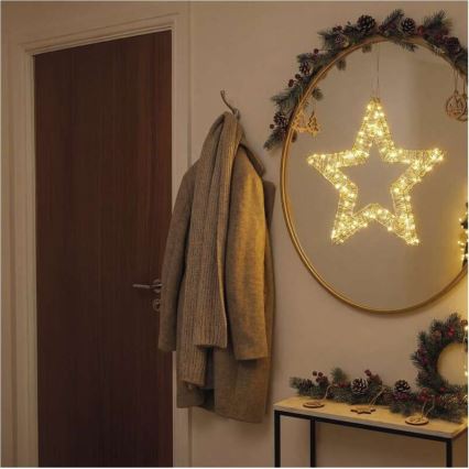 LED-joulutähti 60 LED/3×AA, lämmin valkoinen