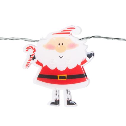 LED-jouluvaloketju 10xLED/2xAA 1,35 m lämmin valkoinen santa