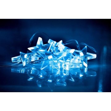 LED jouluvaloketju 10xLED/2xAA 2,5m sininen