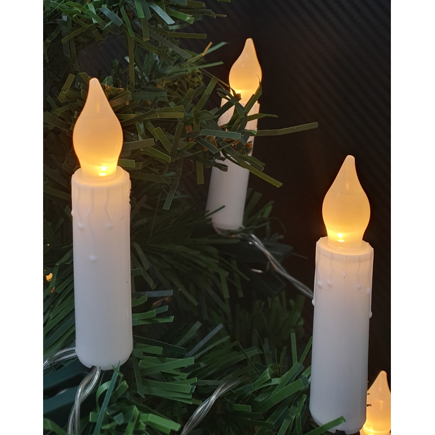 LED-jouluvalosarja 10×LED/2×AA, 1,65 m, lämmin valkoinen, kynttilänmuotoiset valot