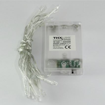 LED-jouluvalosarja 20 LEDiä / 2 toimintoa, 2,4 m, kylmänvalkoinen