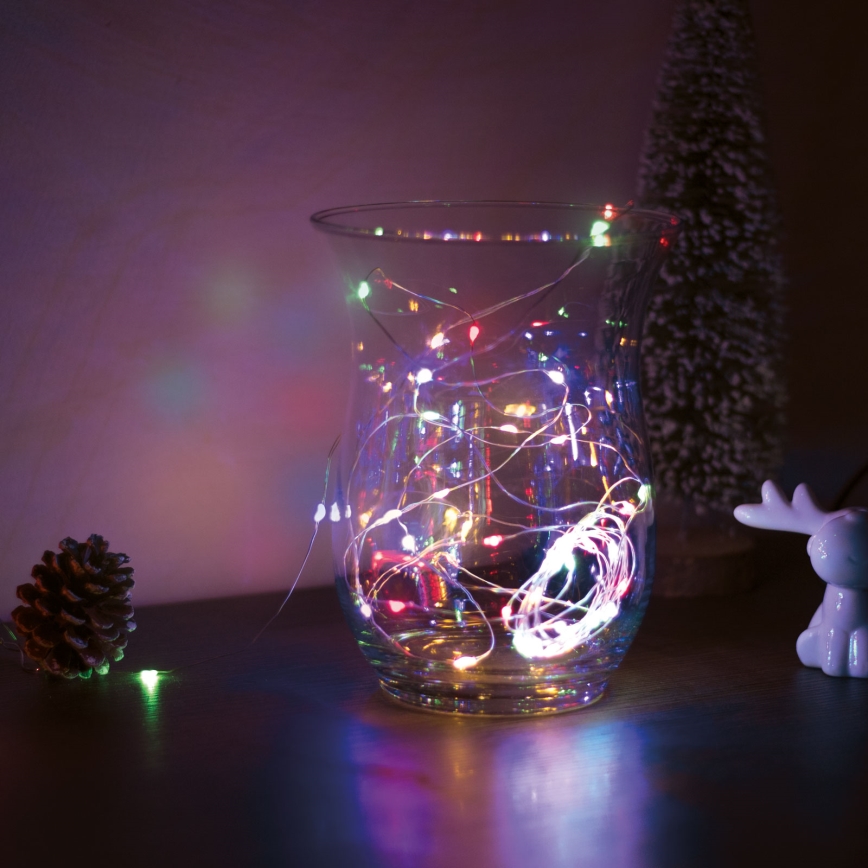 LED-jouluvalosarja 50xLED/3xAA 5m monivärinen