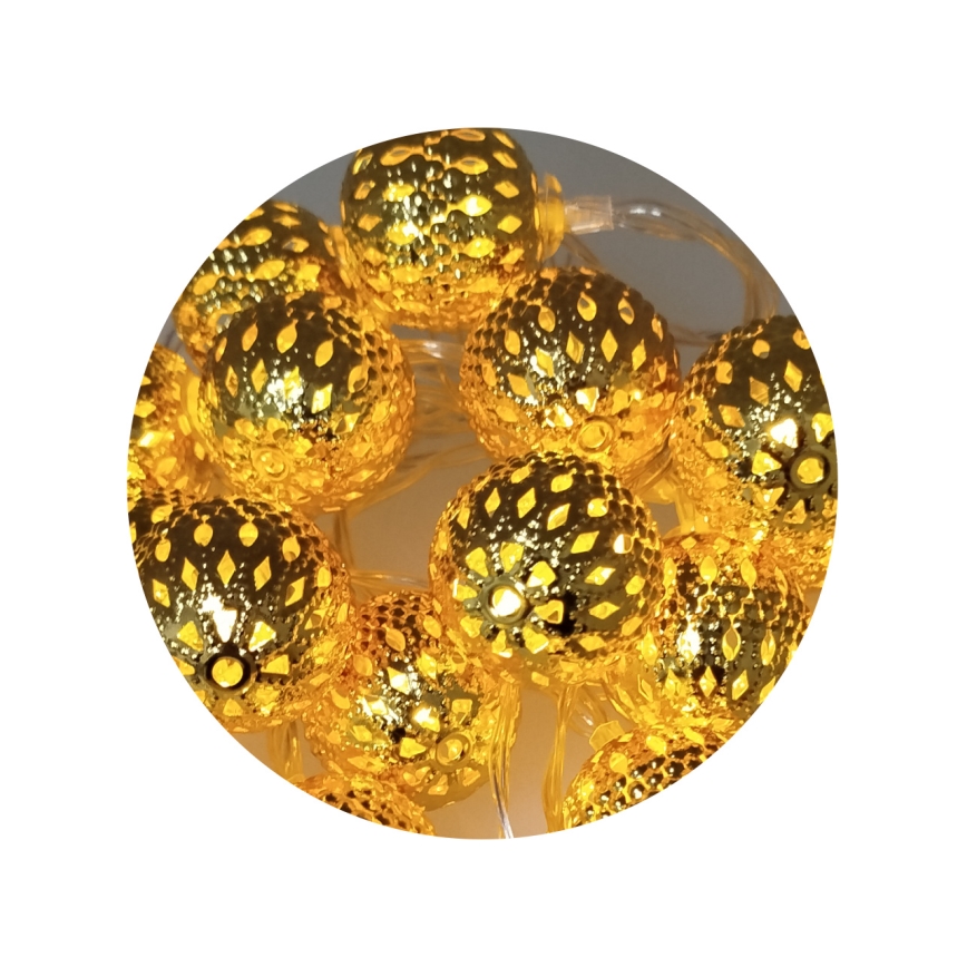 LED-jouluvalot 2,5 m 20xLED/3xAA 2700K