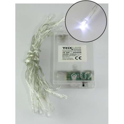 LED jouluvalot 20xLED/2 toimintoa 2,4m viileä valkoinen