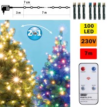 LED jouluvalot ulos 100xLED 10m IP44 lämmin valkoinen/monivärinen + kaukosäädin