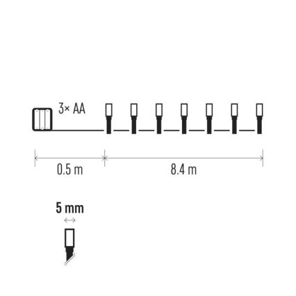 LED jouluvalot ulos 120xLED 8,9m IP44 lämmin valkoinen
