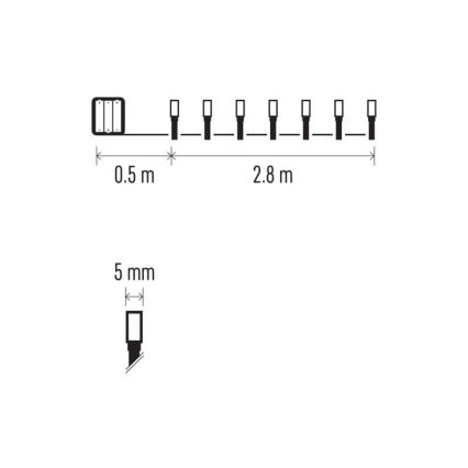 LED -jouluvalot ulos 40xLED/3,3m IP44 lämmin valkoinen