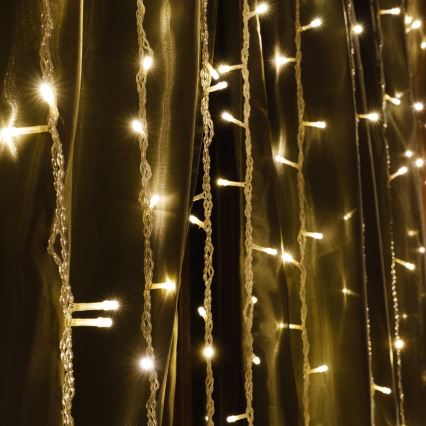 LED-jouluvaloverho ESTELLA 47xLED/8 toimintoa 3,5 m lämmin valkoinen