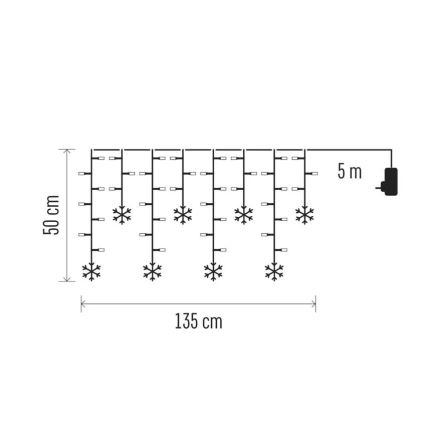 LED-jouluverho 60xLED/1,35W 635x50 cm kylmänvalkoinen