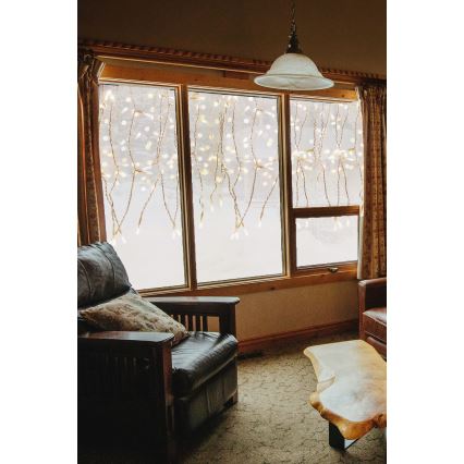 LED Jouluverho ulos CURTAIN 360xLED/3,6W/230V 2x2 m IP44 lämpimänvalkoinen