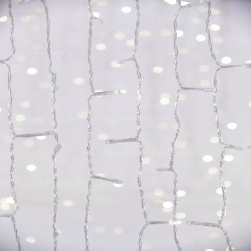 LED Jouluverho ulos CURTAIN 480xLED/8,4W/230V 3x3 m IP44 kylmänvalkoinen