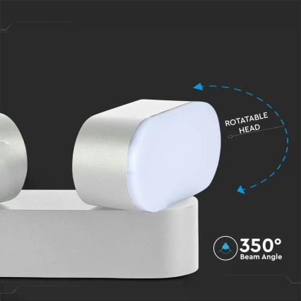 LED Joustava seinävalaisin ulkokäyttöön 2xLED/12W/230V IP65 harmaa