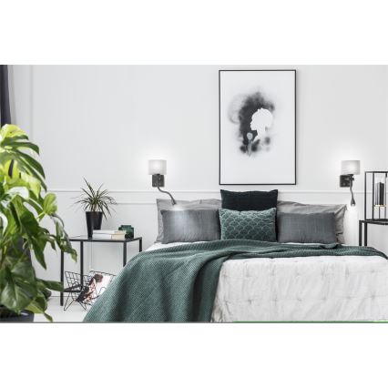 LED Joustava valaisin POLO 1xE27/40W+LED/2W 230V musta