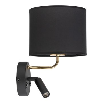 LED Joustava valaisin RICHI 1xE27/15W/230V + LED/3W/230V musta