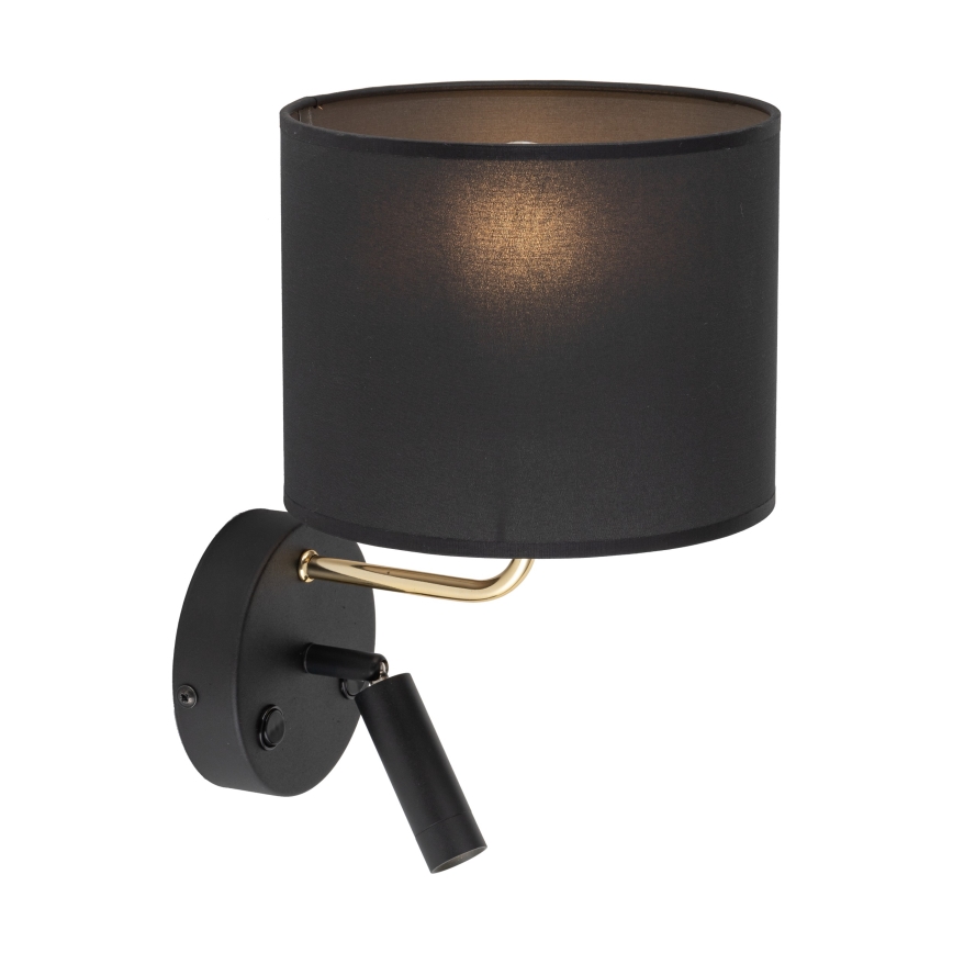 LED Joustava valaisin RICHI 1xE27/15W/230V + LED/3W/230V musta