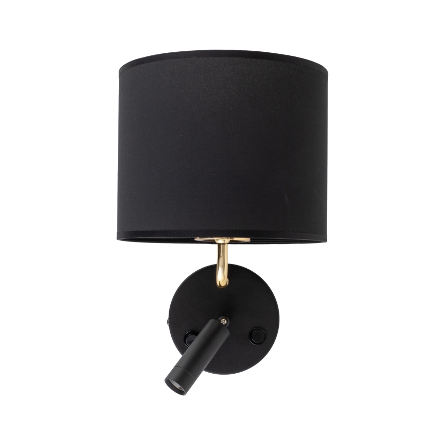 LED Joustava valaisin RICHI 1xE27/15W/230V + LED/3W/230V musta