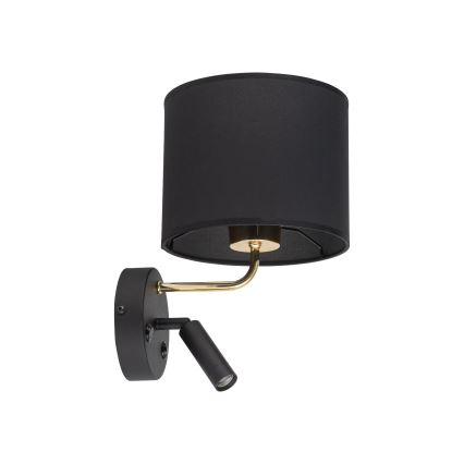 LED Joustava valaisin RICHI 1xE27/15W/230V + LED/3W/230V musta