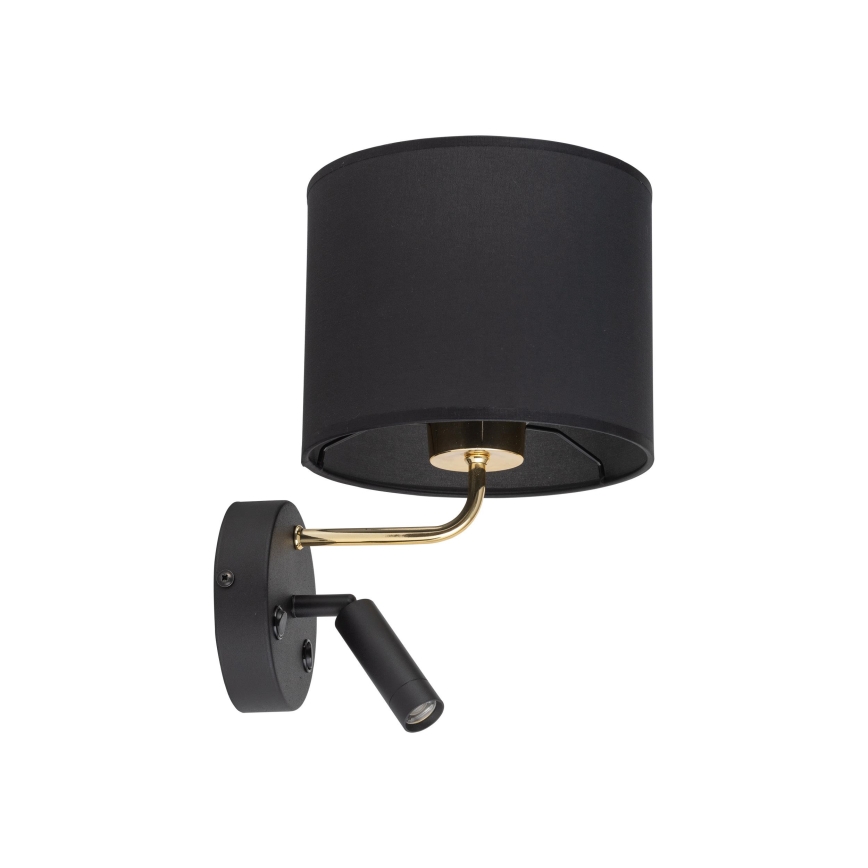 LED Joustava valaisin RICHI 1xE27/15W/230V + LED/3W/230V musta