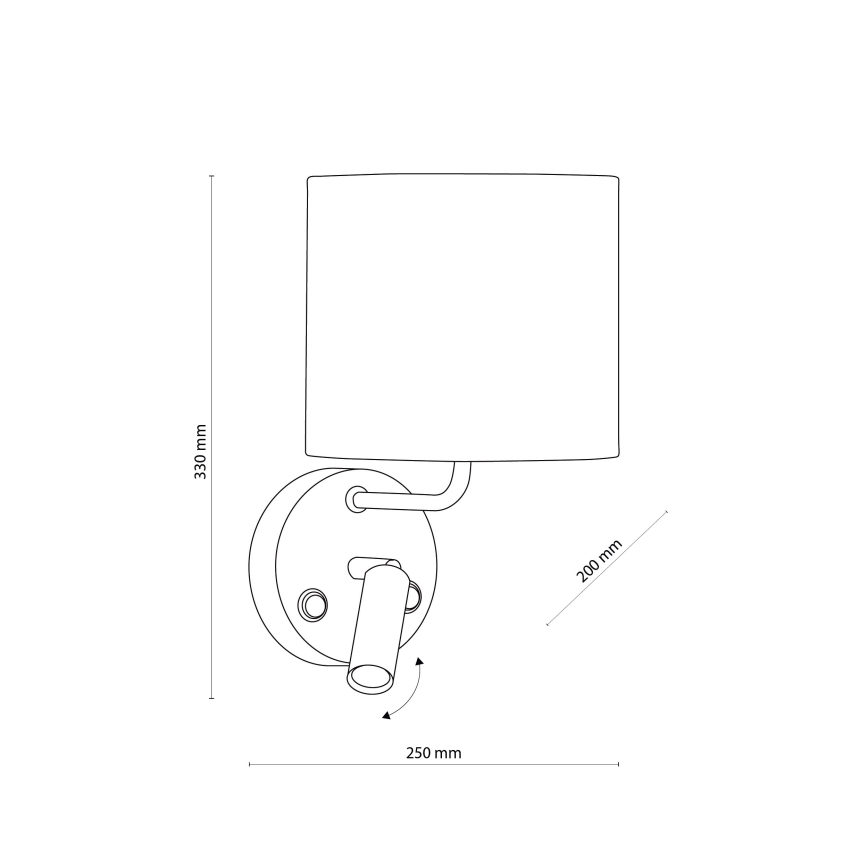 LED Joustava valaisin RICHI 1xE27/15W/230V + LED/3W/230V musta