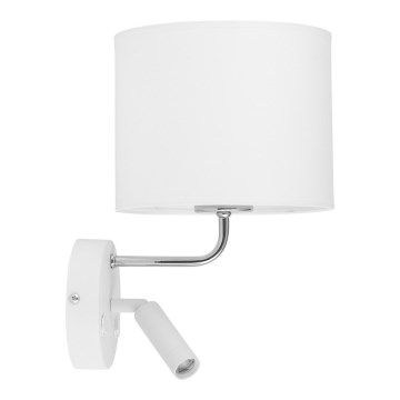 LED Joustava valaisin RICHI 1xE27/15W/230V + LED/3W/230V valkoinen