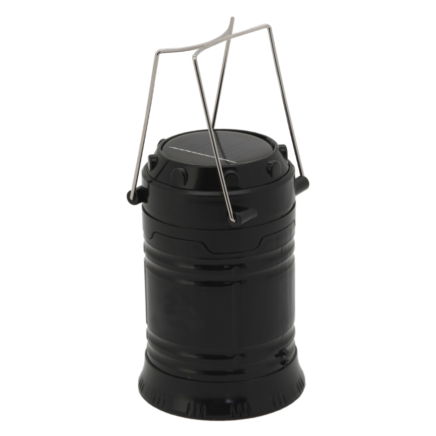 LED Kannettava aurinkokennolamppu LED/1200mAh musta