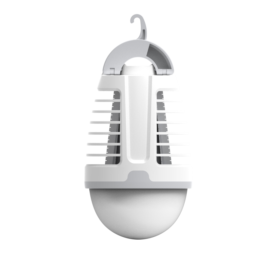 LED Kannettava ladattava hyttysansa LED/5W/1800 mAh IPX4 valkoinen/harmaa