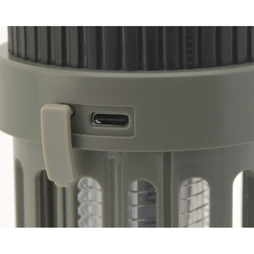 LED Kannettava ladattava lamppu hyönteisansalla LED/2W/1800mAh/3xAAA IPX4 vihreä