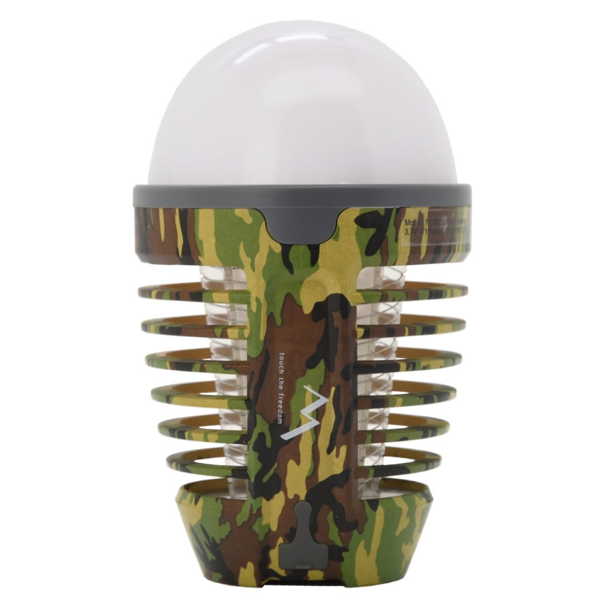 LED Kannettava ladattava lamppu, jossa hyönteisloukku LED/2W/3,7V 1800 mAh IPX4 camouflage