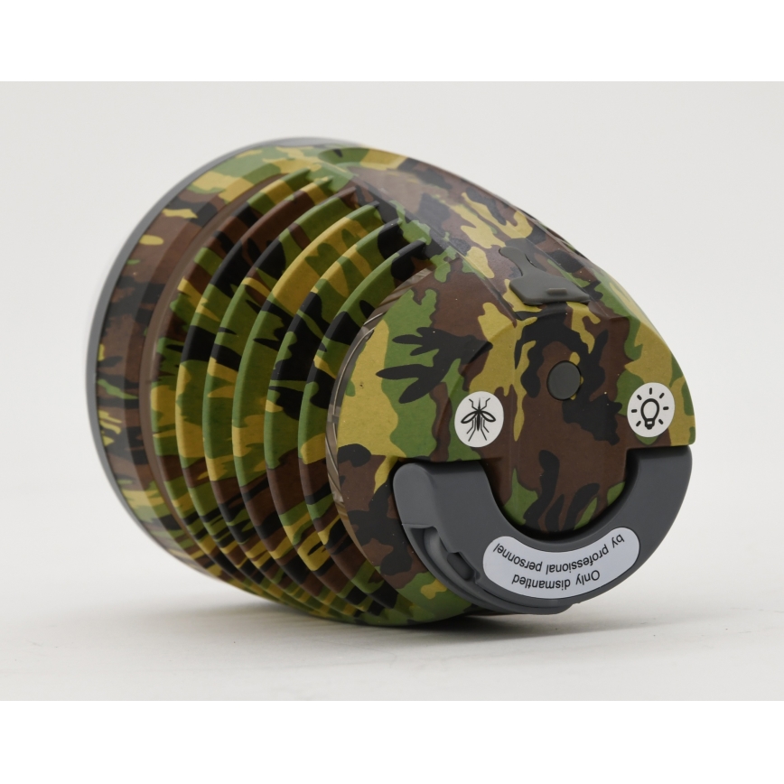 LED Kannettava ladattava lamppu, jossa hyönteisloukku LED/2W/3,7V 1800 mAh IPX4 camouflage