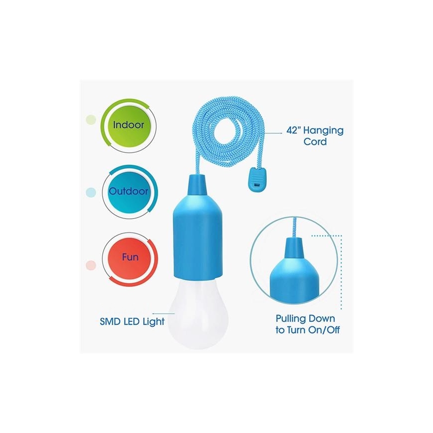 LED Kannettava lamppu LED/1W/3xAAA pinkki