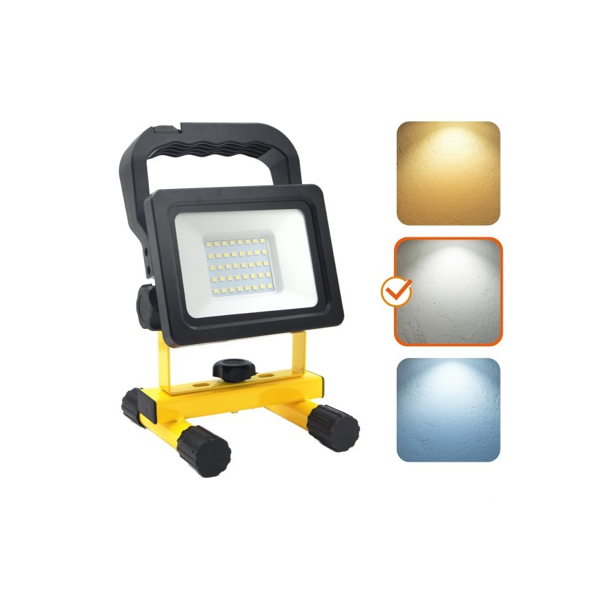 LED-himennettävä kannettava työvalo TIGRA LED/20W/3,7V 4000K IP54 4400 mAh musta/keltainen