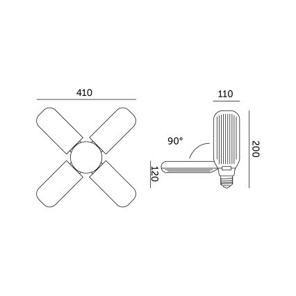 LED Kasvipolttimo PLANTY E27/40W/230V 1200K