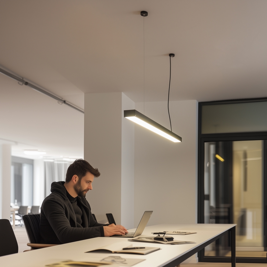 LED Katto kiinteä riippuvalaisin CYNIDECO LED/30W/230V 4000K musta