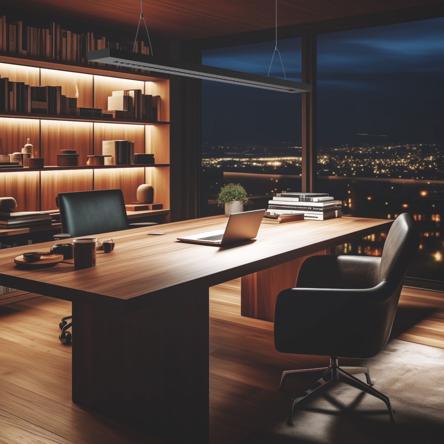 LED Katto/riippuvalaisin PLANK LED/20/30/40W/230V 2700/4000/6000K CRI 90 musta