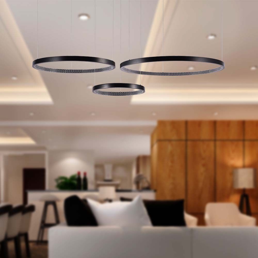 LED-kattokruunu johdossa 3xLED/19W/230V 3000K musta