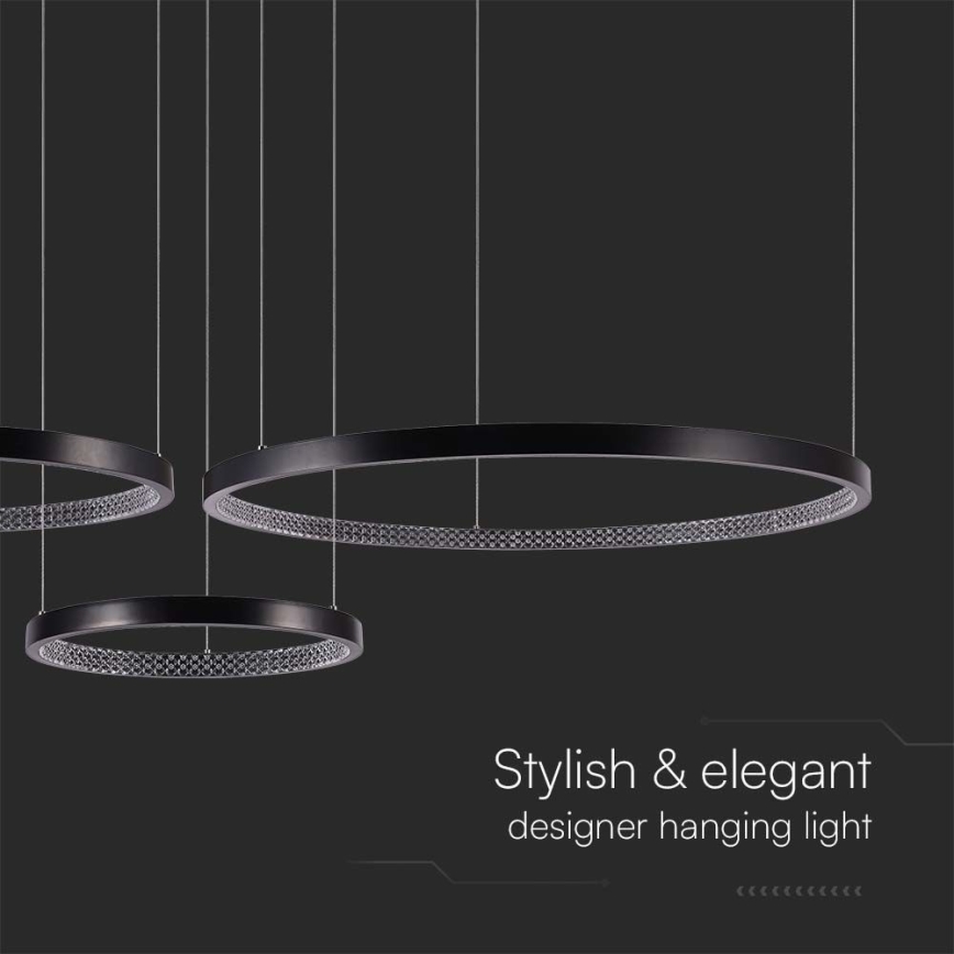 LED-kattokruunu johdossa 3xLED/19W/230V 3000K musta