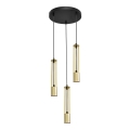 LED Kattokruunu johdossa BARS 3xGU10/4,8W/230V kultainen/musta