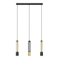 LED Kattokruunu johdossa BARS 3xGU10/4,8W/230V musta/kulta
