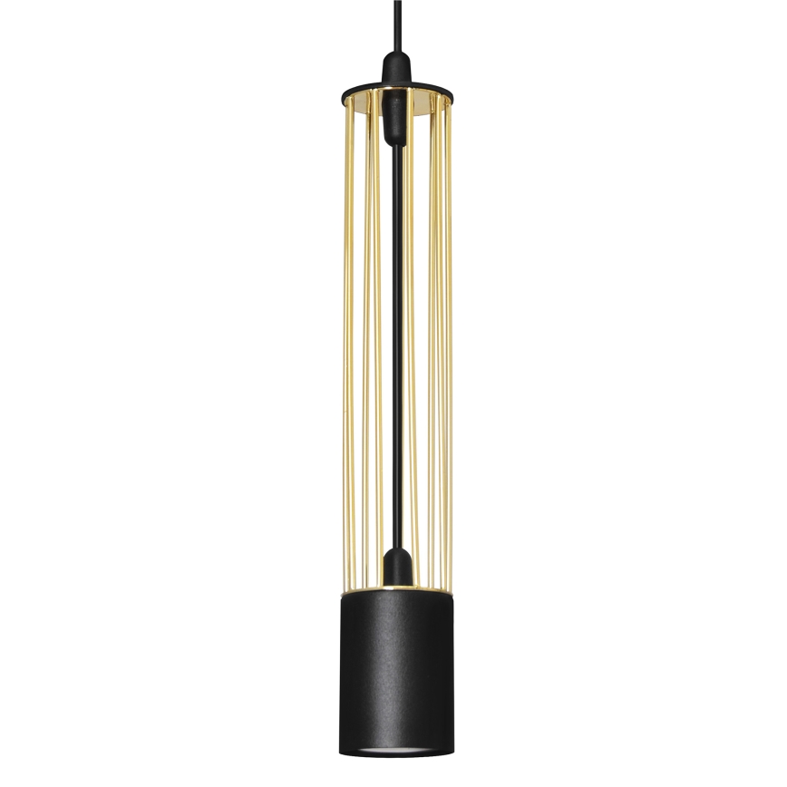 LED Kattokruunu johdossa BARS 4xGU10/4,8W/230V musta/kultainen