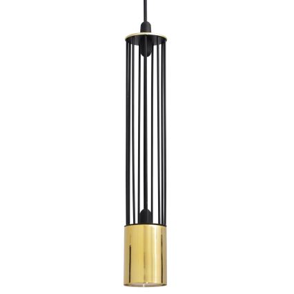 LED Kattokruunu johdossa BARS 4xGU10/4,8W/230V musta/kultainen