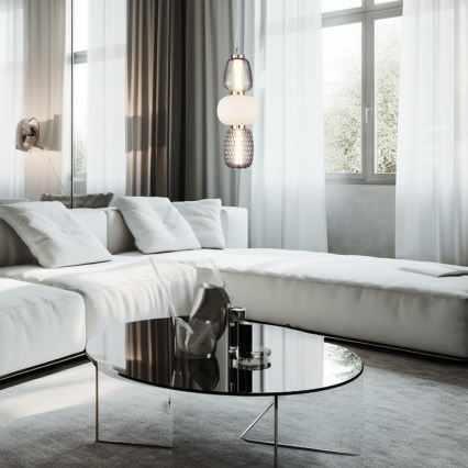 LED-kattokruunu johdossa CARO LED/28W/230V kiiltävä kromi