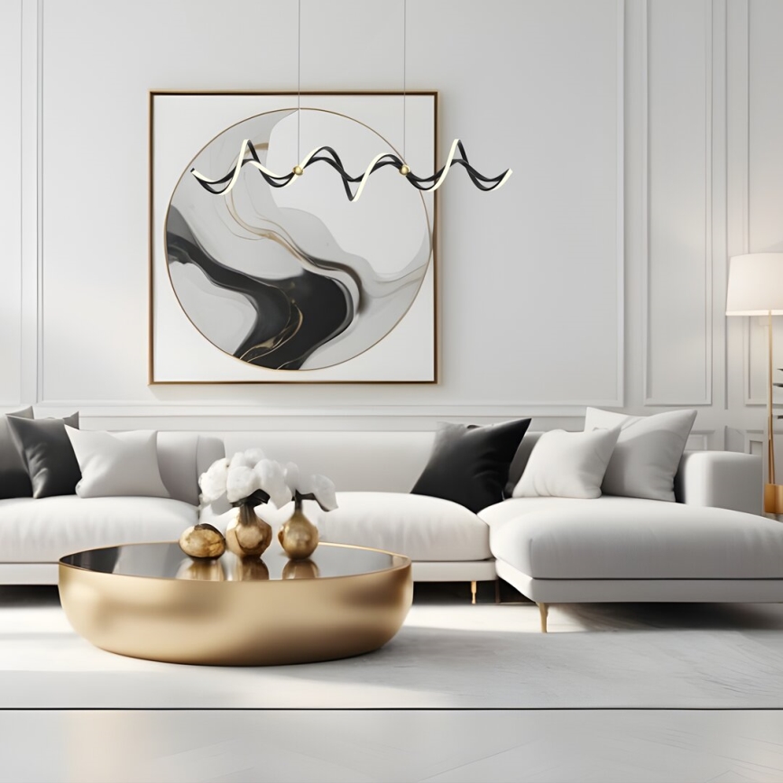 LED-kattokruunu johdossa COLIA LED/55W/230V musta/kulta