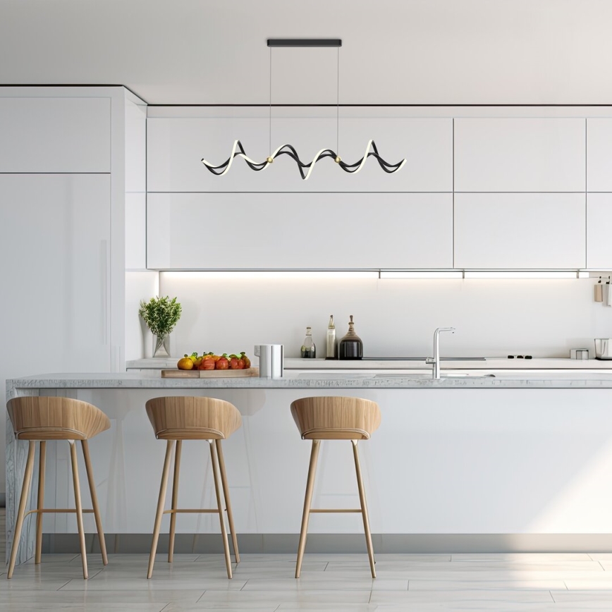 LED-kattokruunu johdossa COLIA LED/55W/230V musta/kulta