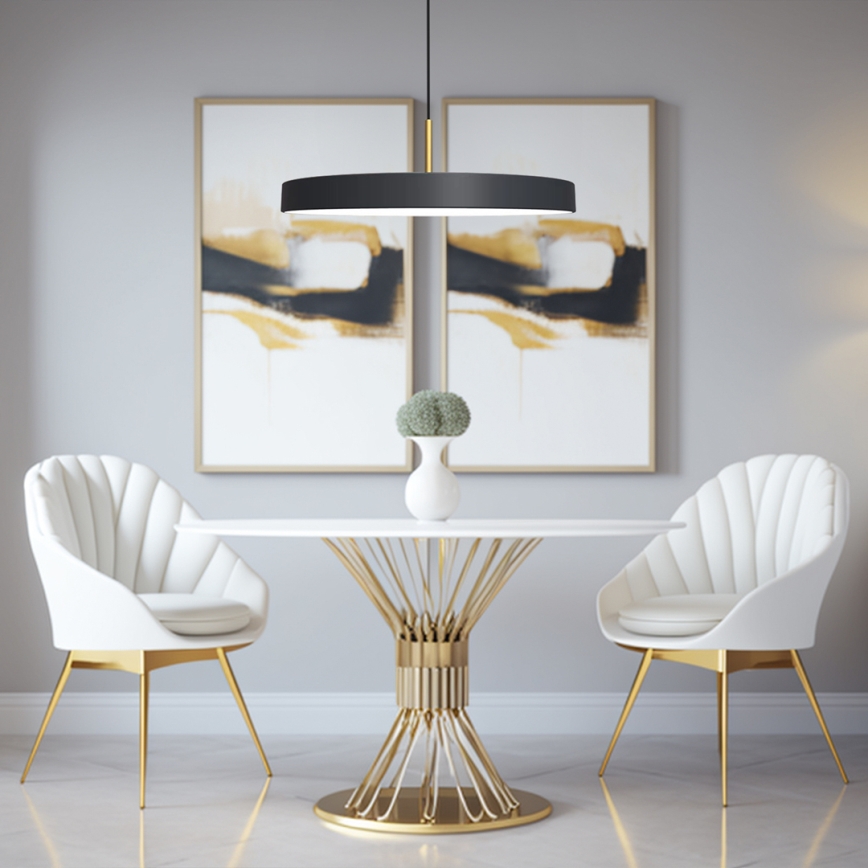 LED-kattokruunu johdossa DISC LED/38W/230V halkaisija 45 cm musta