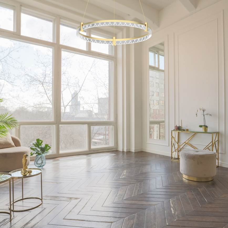 LED-kattokruunu johdossa ELEGANCE LED/36W/230V halkaisija 60 cm kulta